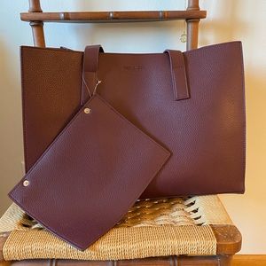 NWT Rachel Zoe Burgundy vegan leather tote